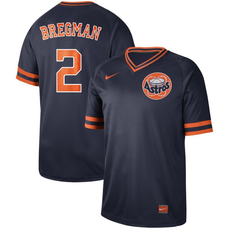 Men's Houston Astros #2 Alex Bregman Navy Throwback Stitched Baseball Jersey
